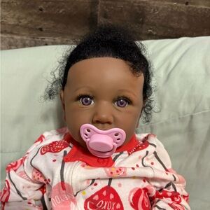 Realistic (Reborn-style) Baby Doll with Pink Pacifier